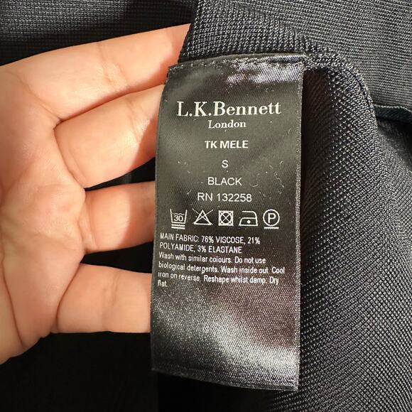 LK Bennett TK Mele Black Knit Top Size Small - Picture 8 of 9